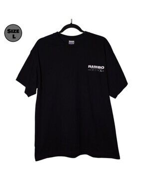 Rambo 2007 USED Shirt (L, Black, Sylvester Stallone, Movie, Promo)